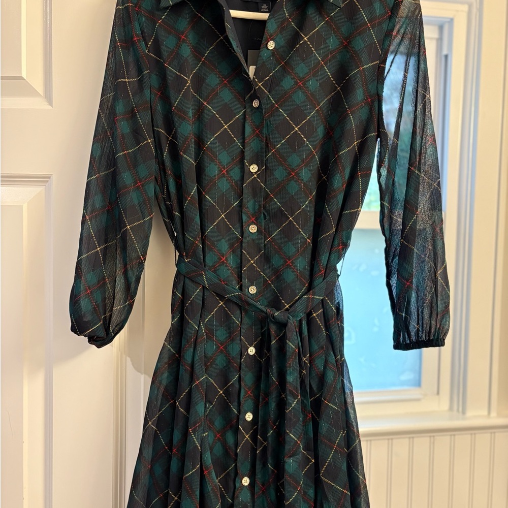 Plaid Button-Up Dress